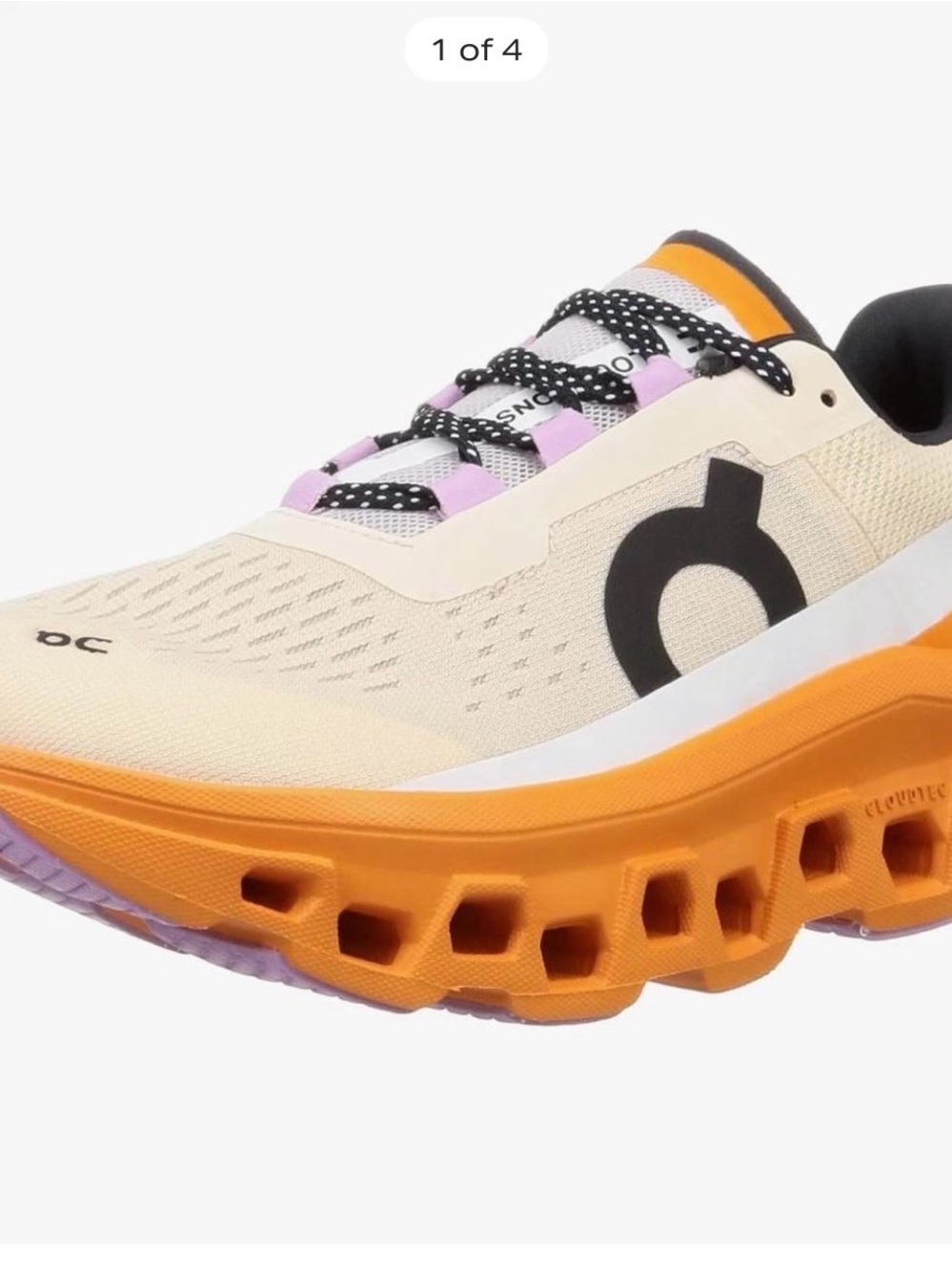 On Running Women's Cloudmonster in Cream, Orange & Black